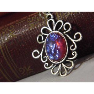 Fire opal Dragon breath Victorian Necklace Amulet